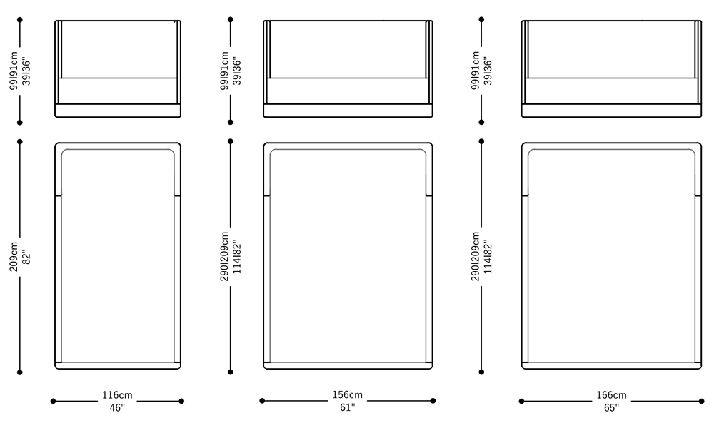 Image of the main dimensions of the product